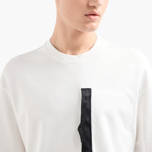 Cotton Crewneck Loose Fit T-Shirt With Front Pocket