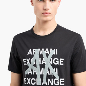 Pima Cotton Crewneck Tshirt With Logo Print