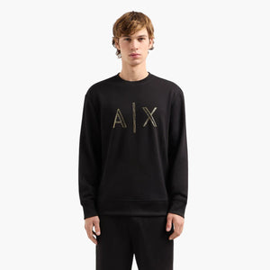 Regular Fit Crewneck Sweatshirt With Gold Rhinestone Branding