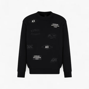 Logo Mania Regular Fit Cotton Crewneck Sweatshirt