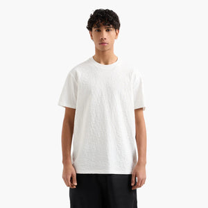Regular Fit Tone-On-Tone All Over Logo Mercerised Cotton Crewneck T-Shirt
