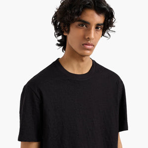 Regular Fit Tone-On-Tone All Over Logo Mercerised Cotton Crewneck T-Shirt