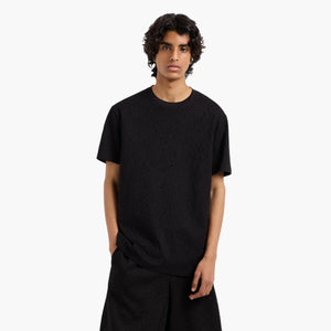 Regular Fit Tone-On-Tone All Over Logo Mercerised Cotton Crewneck T-Shirt