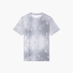 Regular Fit All Over Logo Cotton Crewneck T-Shirt With Gradient Print