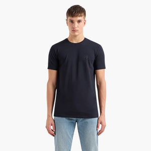 Slim Fit Cotton Crewneck T-Shirt With Sublte Tone-On-Tone Logo