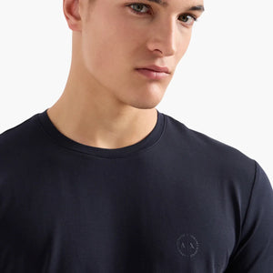 Slim Fit Cotton Crewneck T-Shirt With Sublte Tone-On-Tone Logo