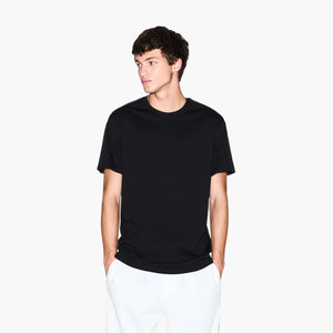 Regular Fit Cotton Crewneck T-Shirt With Monochromatic Logo Tape
