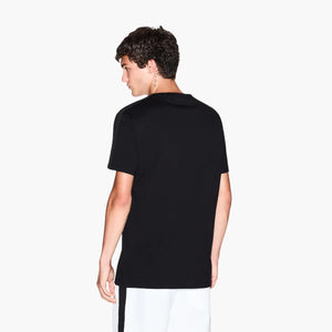 Regular Fit Cotton Crewneck T-Shirt With Monochromatic Logo Tape