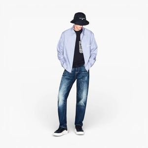 Regular Fit Cotton Crewneck T-Shirt With A Stripped Patch Pocket