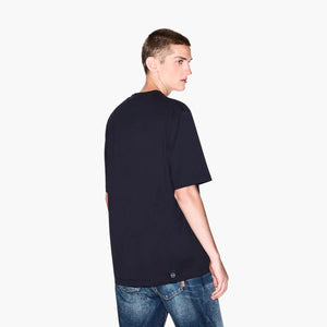 Regular Fit Cotton Crewneck T-Shirt With A Stripped Patch Pocket