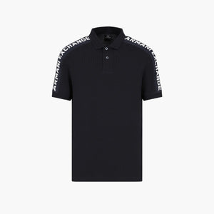 Cotton Piqué Polo Shirt With Logo Tape