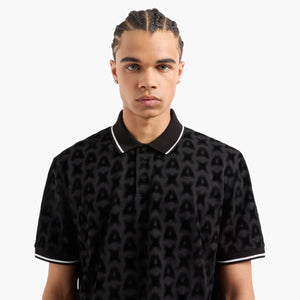 Regular Fit All Over Logo Cotton Polo Shirt