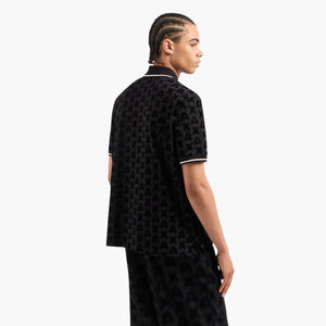 Regular Fit All Over Logo Cotton Polo Shirt