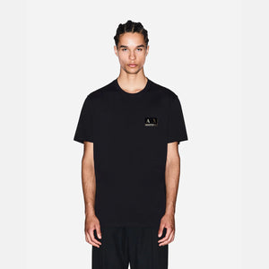 Regular Fit Cotton Crewneck T-Shirt With Flocking Logo Patch