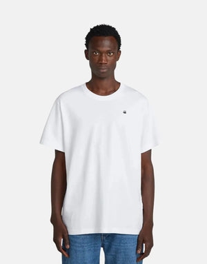 G-Star RAW Back Photo Print Loose White Knee Patch T-Shirt