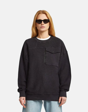 G-Star RAW Multi Pocket Mix Loose Cropped Black Sweater