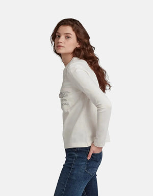 G-Star RAW Text Pocket Loose Milk Top