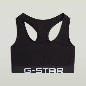 G-Star RAW Logo Racerback Bralette 2 Pack Black