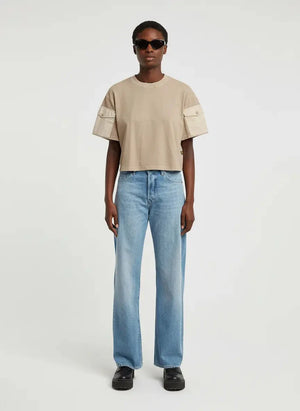 G-Star RAW Washed Mix Boxy Brick Cropped T-Shirt