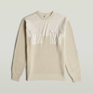 G-Star RAW Woven Mix Whitebalt Knit Pullover
