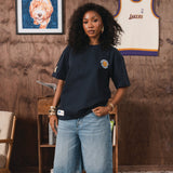 NBA Golden State Warriors Boxy Tee-Navy